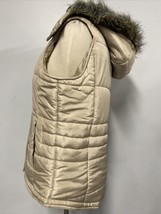 Liz Claiborne Tan Puffer Vest with Removable Hood, Women&#39;s Size S - £9.65 GBP