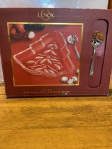 LENOX Christmas Holiday Tree Candy Dish w/ Bonbon Spoon Crystal Giftware - £9.11 GBP