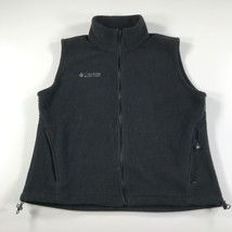 Vintage Columbia Fleece Jacket Womens Large Black Full Zip Fuzzy Made In... - $24.74