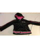 NIKE BLACK &amp; PINK SUEDE VELVET FULL ZIP UP GIRL Y2K HOODIE SWEATER YOUTH 6X - £12.35 GBP