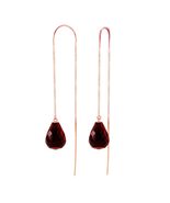 Galaxy Gold GG 14k Rose Gold Threaded Dangle Earrings with Garnets - $276.20