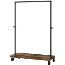 Rustic Industrial Laundry Pipe Garment Rack Lockable Wheels - $3,650.24 MXN