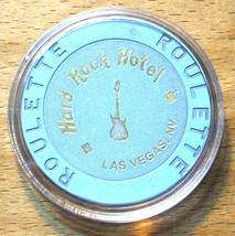 (1) Hard Rock Casino ROULETTE Chip - Blue - Guitar - LAS VEGAS, Nevada - £7.04 GBP
