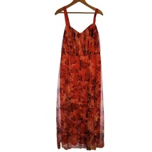 Red Pink Floral Sweetheart Adjustable Strap Sleeveless Dress Gown Unknow... - $39.55