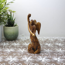 Handmade Olive Wood Angel, Handmade Wooden Statue Made in Holy Land, Chr... - £69.97 GBP