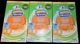 3-boxes Scrubbing Bubbles Toilet Cleaning System Brush 30 Flushable Pads... - $15.00