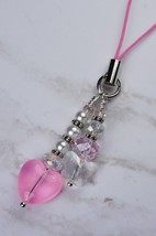 Heart Butterfly Crystal Glass Handmade Cell Phone Charm Lanyard Strap Pi... - $243.00 MXN