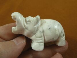 (Y-HIP-724) white Howlite roaring HIPPO Gemstone carving figurine Hippop... - €16,82 EUR