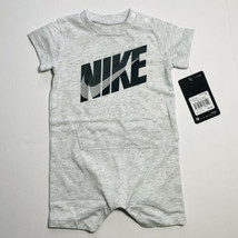Nike Baby Romper Coverall One Piece Shorts Outfit 3M 6M 9M Grey - £12.04 GBP