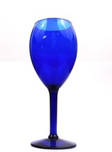 Cobalt Blue Tulip Glass Goblet Vintage - $19.80