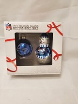 NFL Denver Broncos Mini Blown Glass Ornament Set Sports Collectors Series - £8.96 GBP