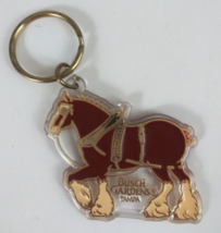 Vintage Clydesdale Horse Bush Gardens Tampa Florida Plastic Keychain - $9.69