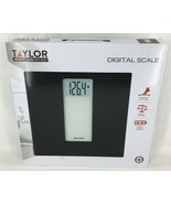Taylor Digital Scale Tempered Glass Black LCD Readout 12&quot;x12&quot; Platform S... - £14.66 GBP