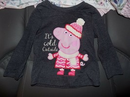 Old Navy Peppa Pig It&#39;s Cold Outside Shirt Long Sleeve Shirt Size 18/24 Months - £11.41 GBP