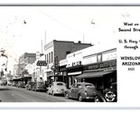 RPPC Second Street View Winslow Arizona AZ Frashers Photo UNP Postcard R8 - $16.88