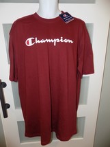 Champion Maroon Cotton Midweight Crewneck T-Shirt Size LT Men&#39;s NEW - £14.52 GBP