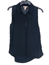 Arizona Jeans Women&#39;s Sleeveless Top Lace Back, Size Small, Black Button... - $15.85