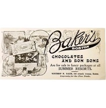 Baker&#39;s Boston Chocolate 1897 Advertisement Victorian Bon Bons Dessert A... - $375.23 MXN