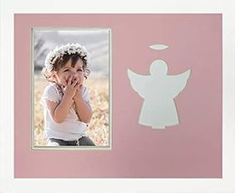 Children&#39;s Christian Angel Infant Girl White Wood Photo Frame 8x10 Holds 4x6 Pho - £22.72 GBP