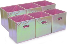 Handy Laundry Foldable Cube Storage Bins, 6 Pack, Decorative Fabric Stor... - $41.99