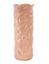 Glazed Ceramic Palm Leaf Pink Tall Planter Hollywood Regency Pic &#39;N&#39; Do ... - £137.91 GBP