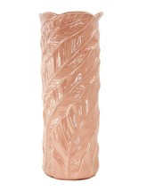 Glazed Ceramic Palm Leaf Pink Tall Planter Hollywood Regency Pic &#39;N&#39; Do ... - $175.99