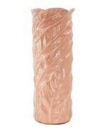 Glazed Ceramic Palm Leaf Pink Tall Planter Hollywood Regency Pic &#39;N&#39; Do ... - £138.97 GBP