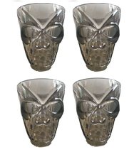 Gothic Skull Shot Glasses Skeleton Head Pirate Tiki Bar Decoration-SMOKE-4pc Set - £5.40 GBP