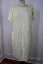 Vtg Shadowline S Yellow Short Sleeve Nylon Lace Night Gown Sleep Dress P... - $28.49