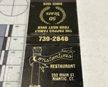 Vintage Matchbook Cover  Constantine’s  Restaurant  Mismitc, Ct  gmg  Un... - $12.38