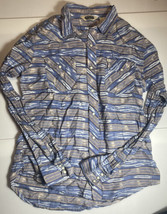 Salt Valley Western Pearl Snap Men’s Shirt Long Sleeve Blue Size L Large - £14.18 GBP