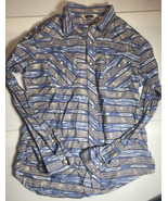 Salt Valley Western Pearl Snap Men’s Shirt Long Sleeve Blue Size L Large - £14.02 GBP