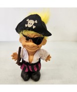 Vintage Russ Pirate Troll Doll Purple Hair 18415 Eye Patch Hat Pistol 5 ... - £11.33 GBP