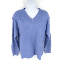 Nine West Women&#39;s V-Neck Ribbed Heron Blue Sweater Medium NWT $49 - $14.85