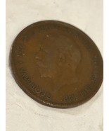 1928 King George Penny, Vintage British One Penny Coin, Rare Coin for Co... - $50.00