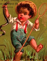 Victorian Trade Card Reed&#39;s Mend &amp; Boys Clothing Philadelphia PA Snake! M10 - $15.11