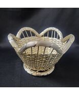French Woven Wire Basket Caddy with Silver Plating Scalloped 9&quot; Home Decor - €15,33 EUR