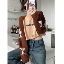 Tching star print sweatshirt american retro y2k vintage crop tops streetwear sweatshirt thumb200