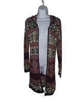 Say What? Women’s Size L Long Sleeve Hooded Long Cardigan Aztec Boho - $270.72 MXN