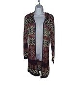 Say What? Women’s Size L Long Sleeve Hooded Long Cardigan Aztec Boho - $270.32 MXN