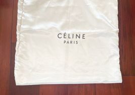 Celine White Satin Purse Dust Bag Drawstring 18.5x18" image 3