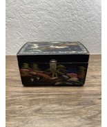 Vintage Japanese Jewelry Box Black Lacquer Hand Painted Music Box KG - €21,49 EUR