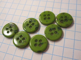 Vintage lot of Sewing Buttons - Lime Green Speckled Back Rounds - $18.00
