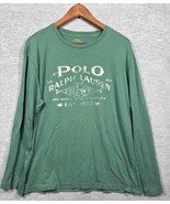 Polo Ralph Lauren Mens T-Shirt L Green Long Sleeve Dry Goods - $461.11 MXN