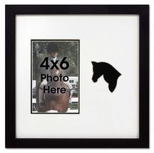 Wall Hanging Black Horse Equestrian Photo Frame for 4x6 Photo Black and White - £19.77 GBP