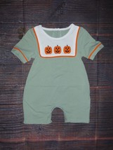 NEW Boutique Pumpkin Jack-o-Lantern Baby Boys Halloween Romper Jumpsuit - £10.76 GBP