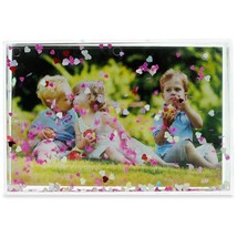 Capture Memories: Rectangular Clear Acrylic Plastic Water Globe Picture Frame - £25.19 GBP