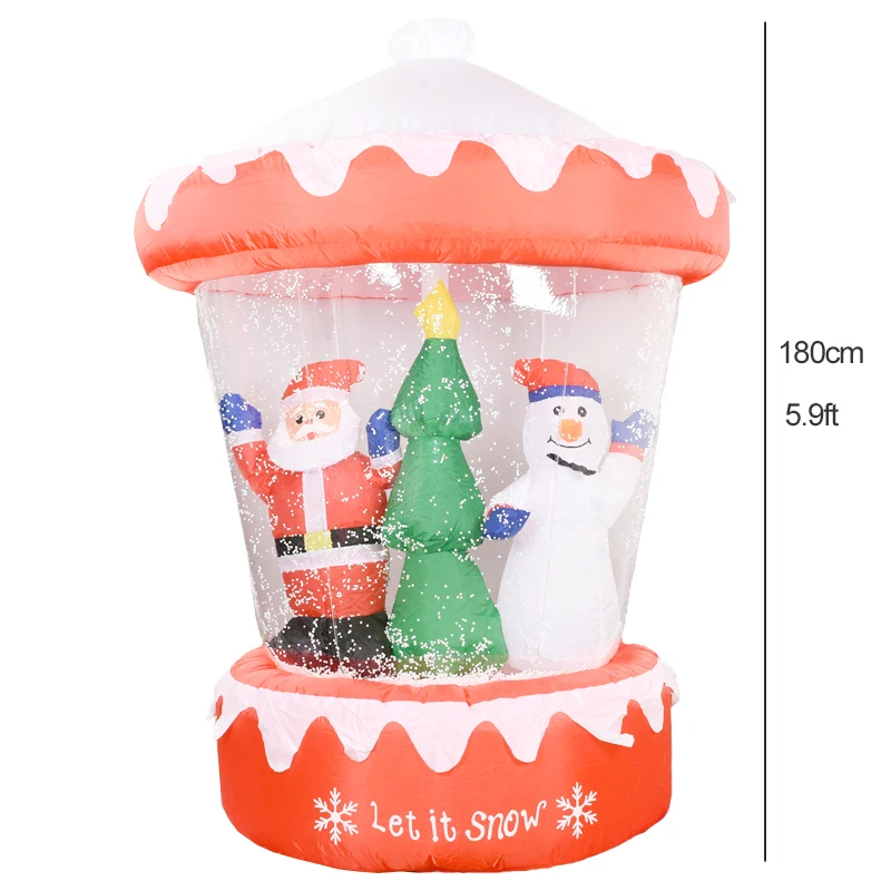 2.1m Christmas Inflatable Snow Ball with Led Lights Santa Snowman Inflatable Toy - £109.72 GBP