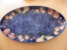 Vintage Jersey Pottery Large Fruit Platter Hand Painted England Channel Islands - £54.36 GBP