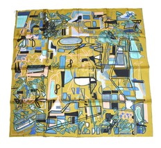 Hermes Scarf Modernisme tropical 90 cm silk yellow brown modernism Carre 35&quot; - £704.48 GBP